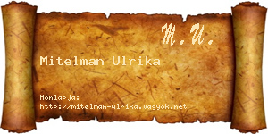 Mitelman Ulrika névjegykártya